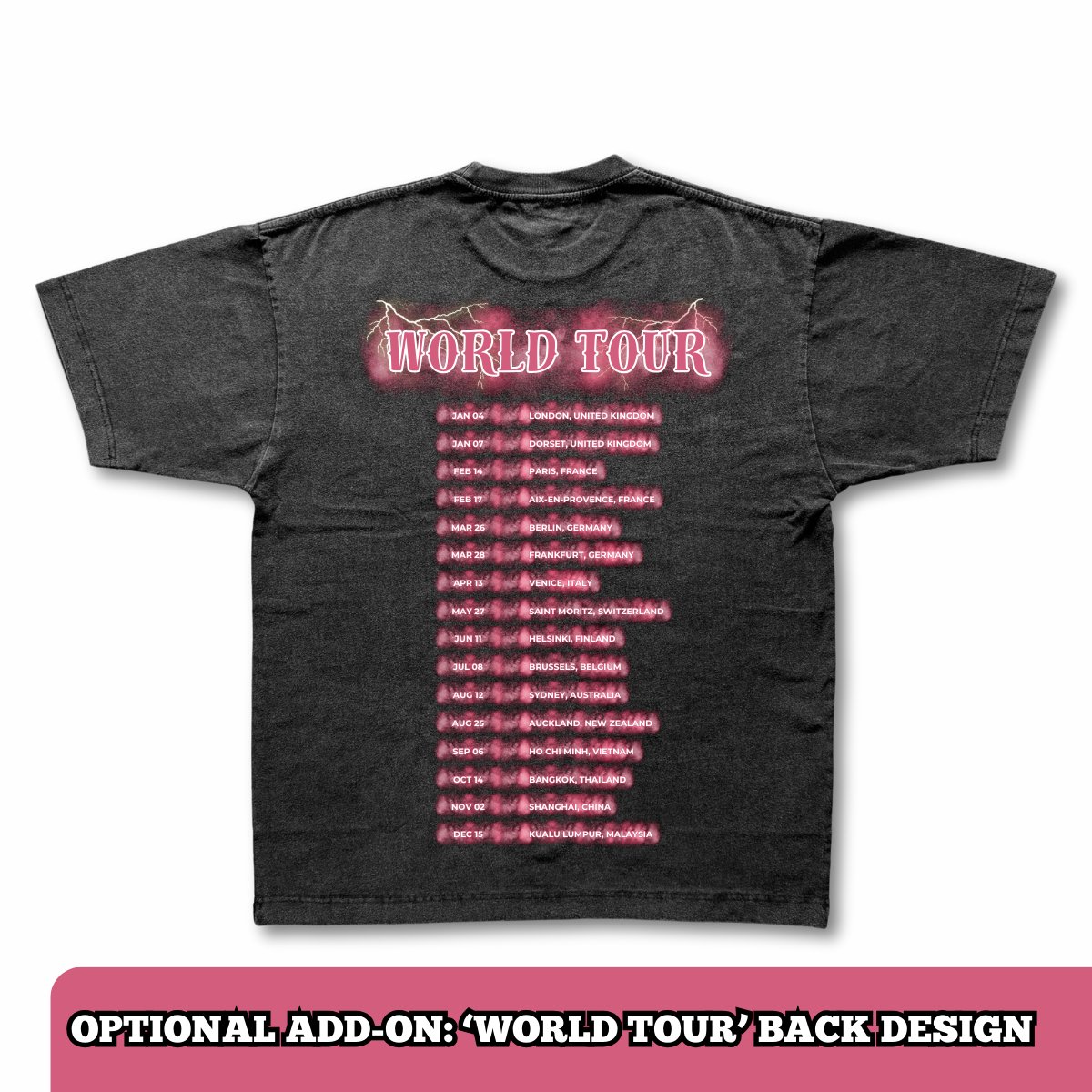 'merch' - Custom Printed Bootleg Tee (pink version) - MINK Design